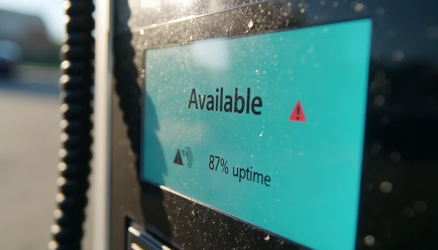 EV charging station screen displaying real uptime status and error